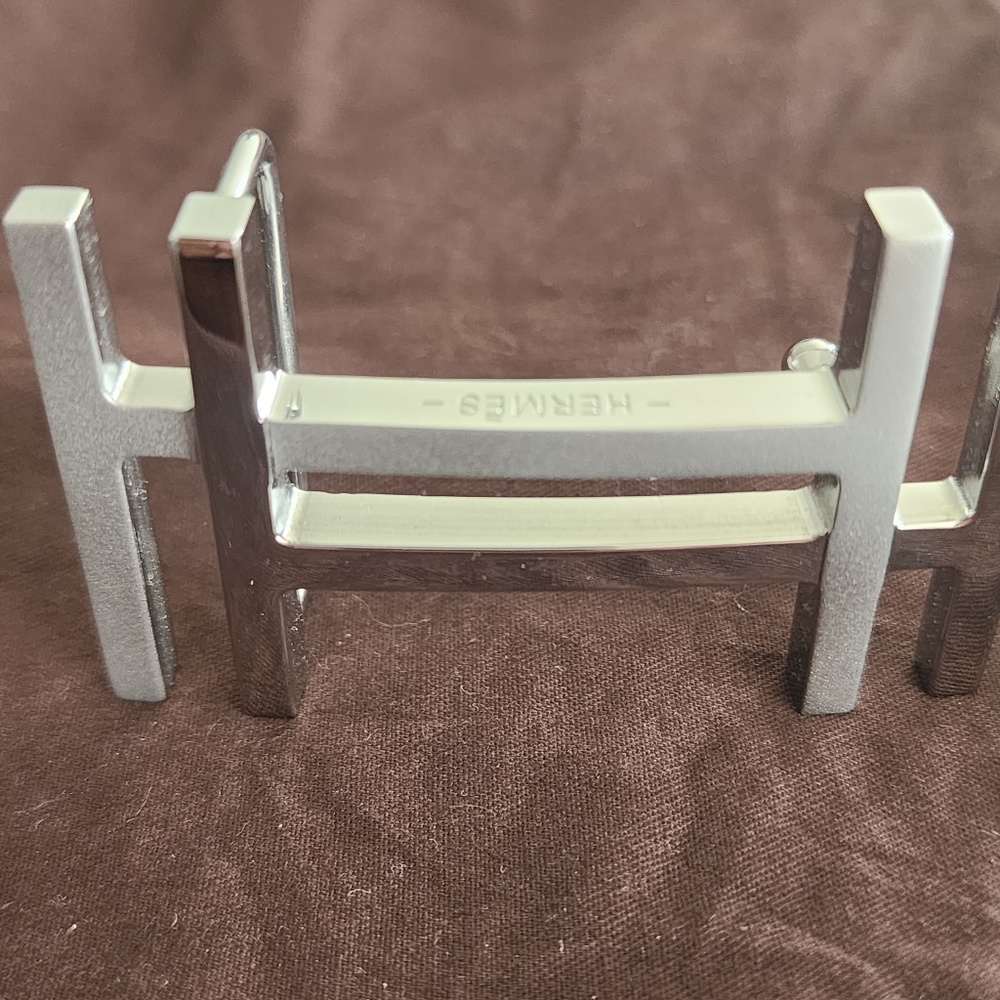 Hermès Silver Doble H Buckle